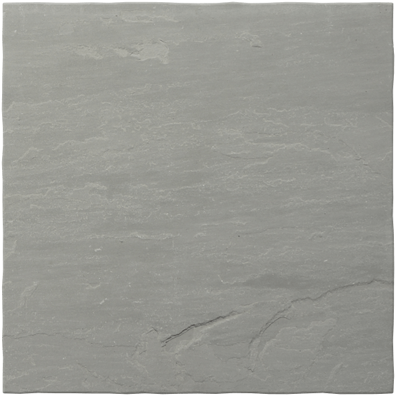 A square grey natural stone tile with subtle texture and light marbling patterns.