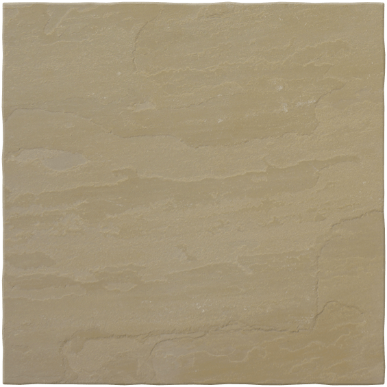 A square sandstone tile with a smooth texture, featuring light yellow tones and soft, wavy patterns.